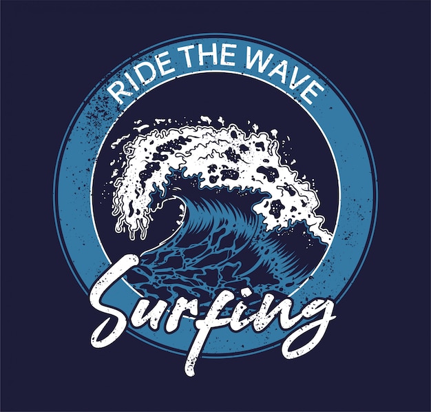 Premium Vector | Big ocean sea blue tsunami wave