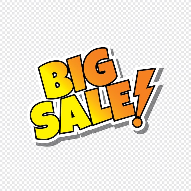 Premium Vector | Big sale cartoon text sticker