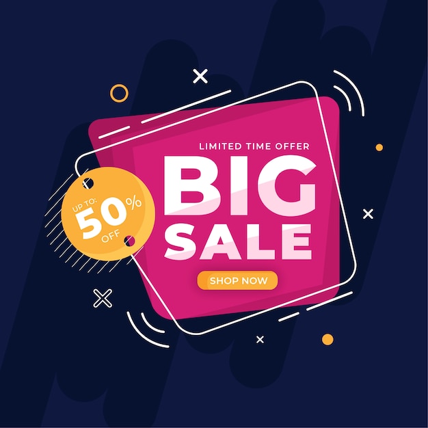 Premium Vector | Big sale discount banner template promotion