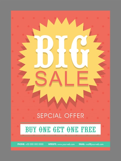 Big sale poster, banner or flyer design with special discount ...