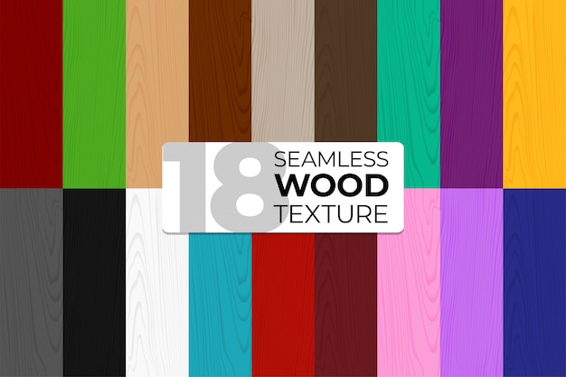 カラーとモノクロのシームレスパターンの大きなセット 木製のテクスチャです ポスター 背景 印刷 壁紙のイラスト 木の板のイラスト プレミアムベクター