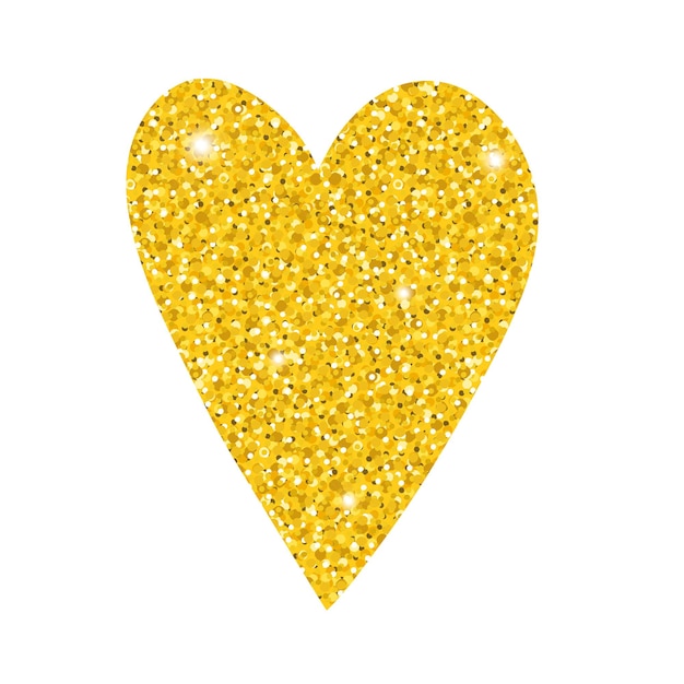 Premium Vector | Big shiny gold glittering heart. elegant gold love ...