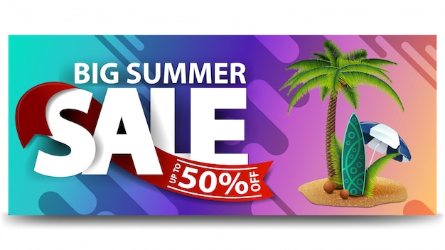 Premium Vector Big Summer Sale Horizontal Discount Web Banner For Your Website