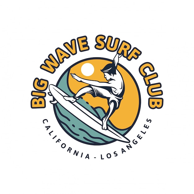 Big Wave Surf Club T Shirt Design Surfing Poster Vintage Retro