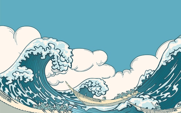 大きな波数ベクトル 海の波 海の波 自然の水の波のイラスト 無料のベクター