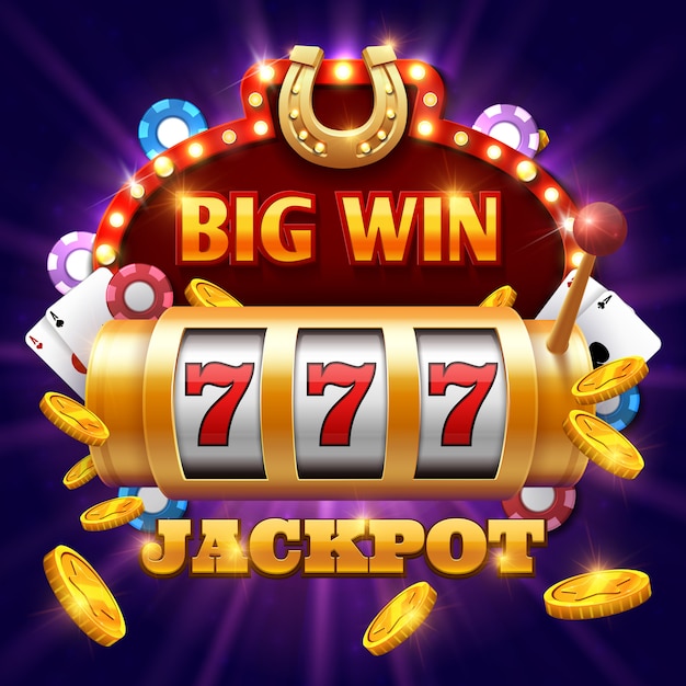 Premium Vector | Big win 777 lottery vector casino concept with slot  machine. win jackpot in game slot machine illust