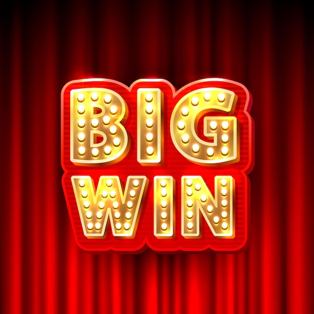 Premium Vector | Big win casino banner text on the background of the ...