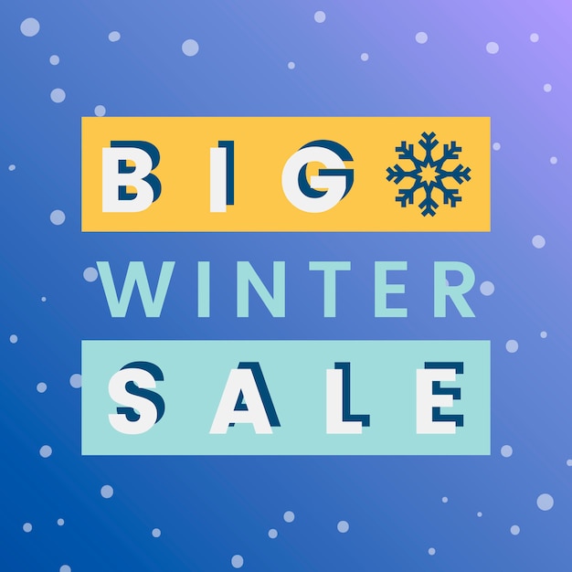 Big winter sale badge vector Free Vector