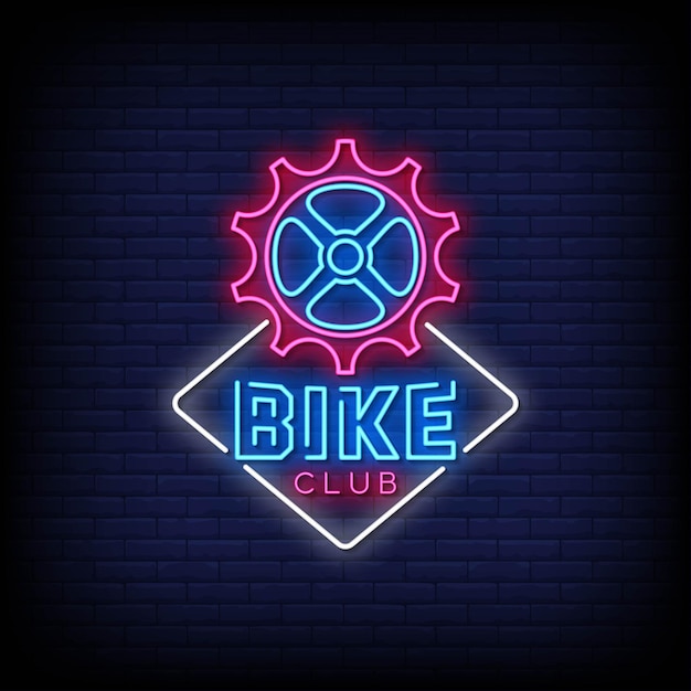 Premium Vector | Bike club logo neon signs