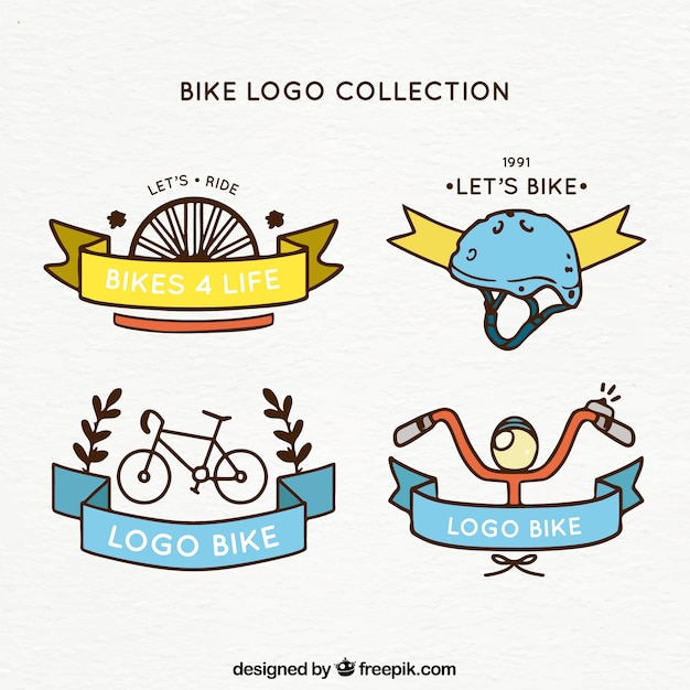 Premium Vector Bike Logos With Hand Drawn Style