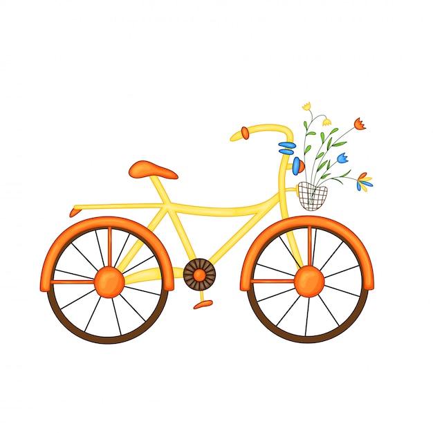 pastel yellow bike with basket