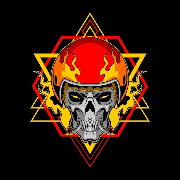 Premium Vector | Biker skull for commercial use