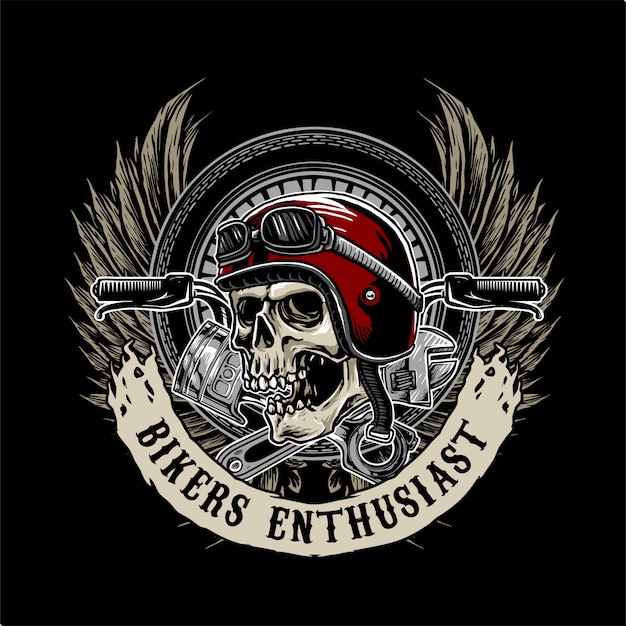 Download Free Biker Skull Logo Premium Vector Use our free logo maker to create a logo and build your brand. Put your logo on business cards, promotional products, or your website for brand visibility.