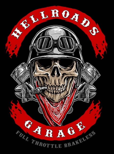 Premium Vector | Biker skull logo