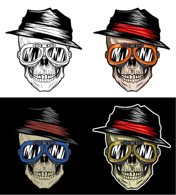 Download Free Biker Skull Stay Cool Wearing Hat And Goggles Hand Drawing With 4 Use our free logo maker to create a logo and build your brand. Put your logo on business cards, promotional products, or your website for brand visibility.