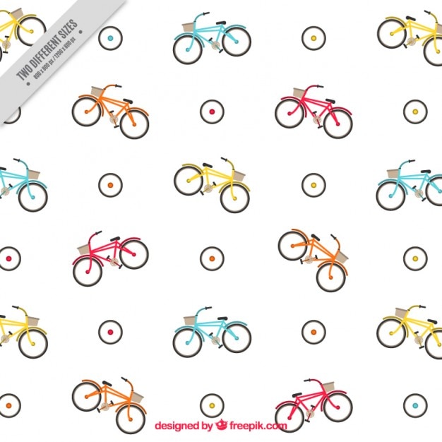 Bikes seamless pattern Free Vector