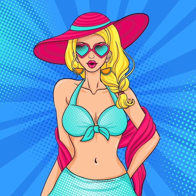 Free Vector Bikini Hot Women Pop Art Hot Sex Picture