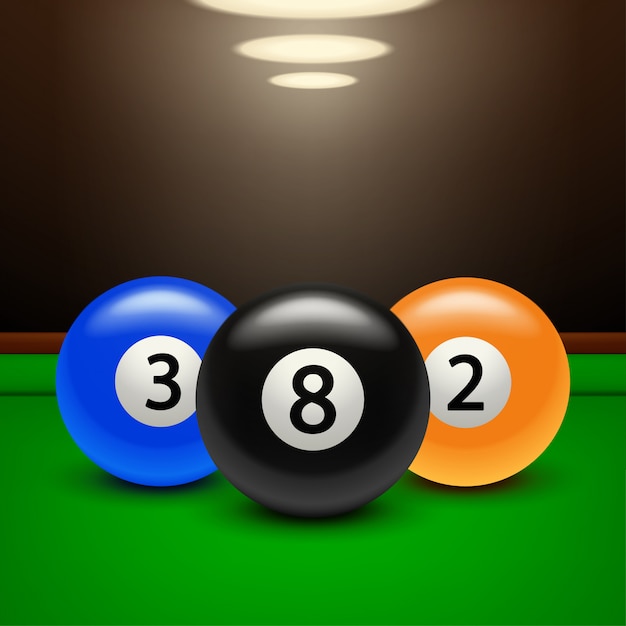 Premium Vector | Billiard banner three balls