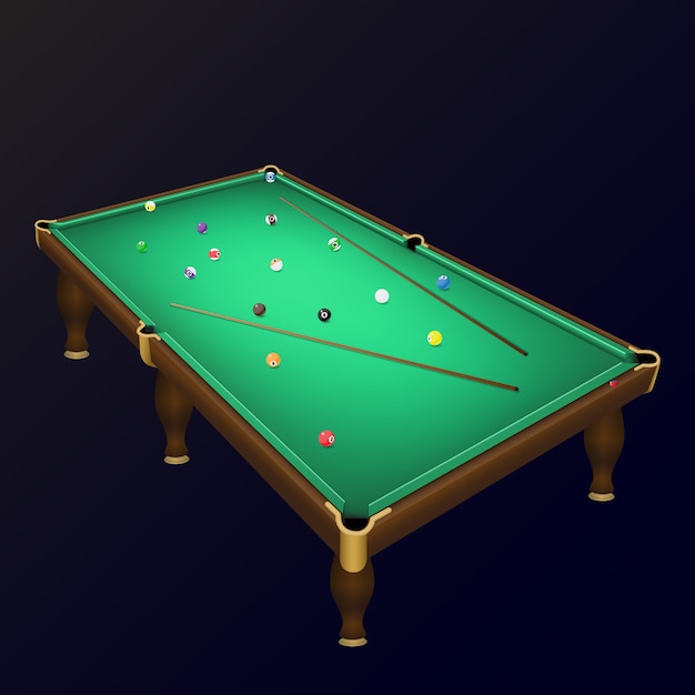Premium Vector | Billiard game balls position on a realistic pool table ...