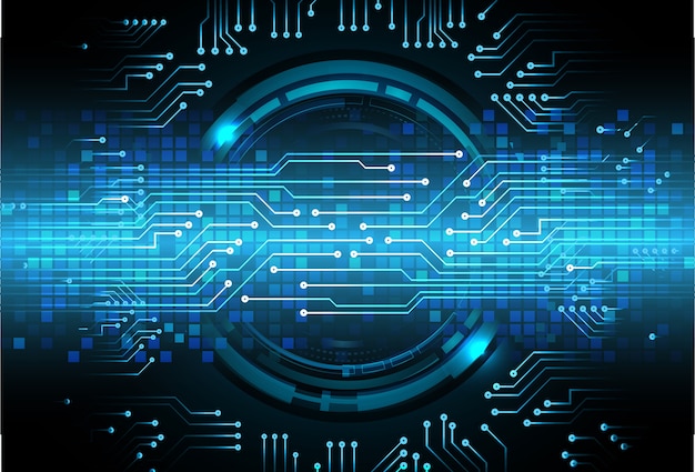 Premium Vector | Binary circuit board future technology, blue cyber ...