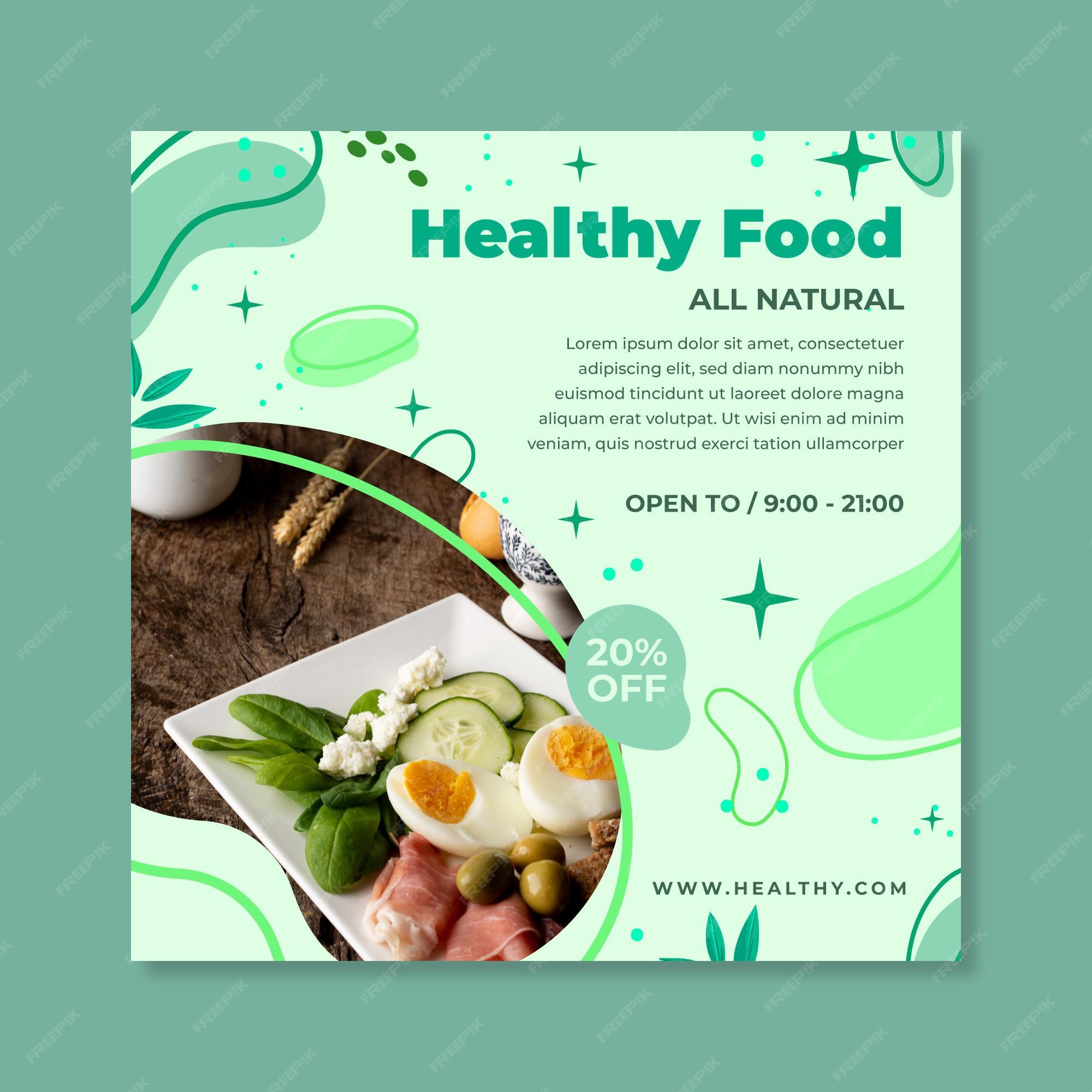 Free Vector | Bio & healthy food flyer