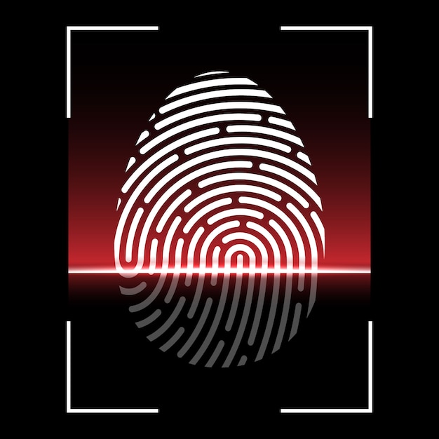 Premium Vector | Biometric fingerprint scan, identification system