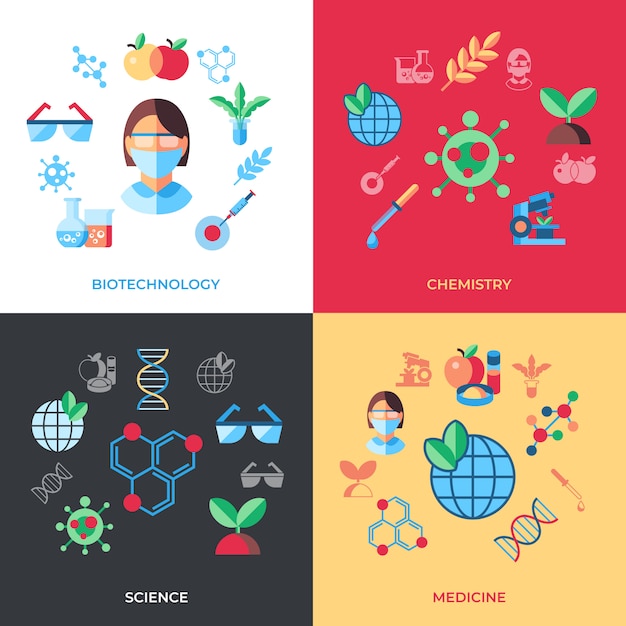 Premium Vector Biotechnology icons collection