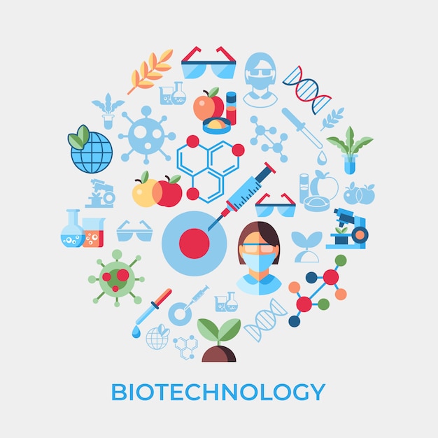 Biotechnology icons collection Vector | Premium Download
