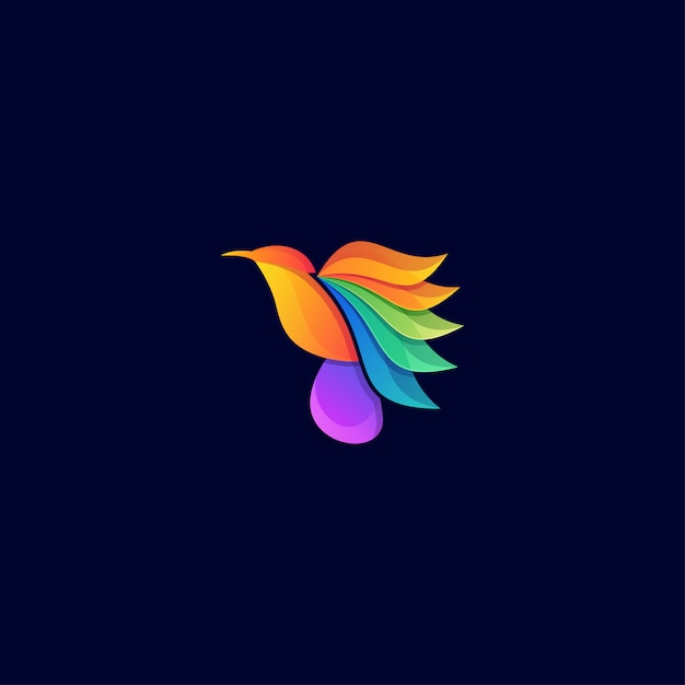 Premium Vector | Bird color full logo design abstract