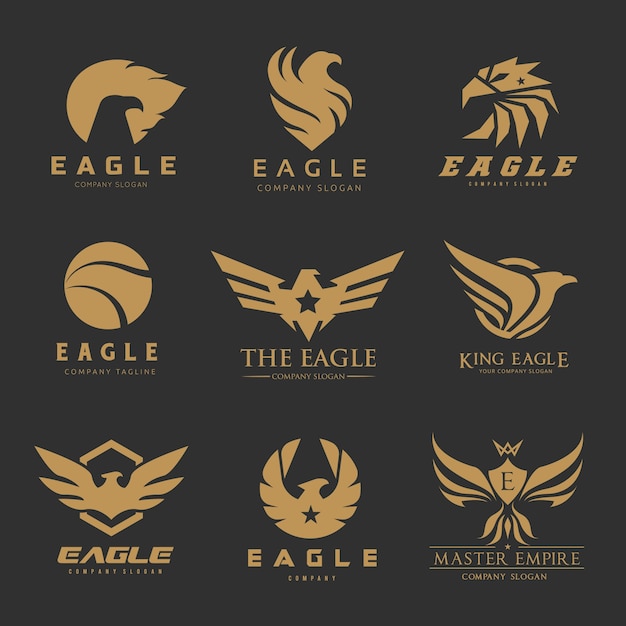 Premium Vector Bird Eagle Phoenix Logo Set