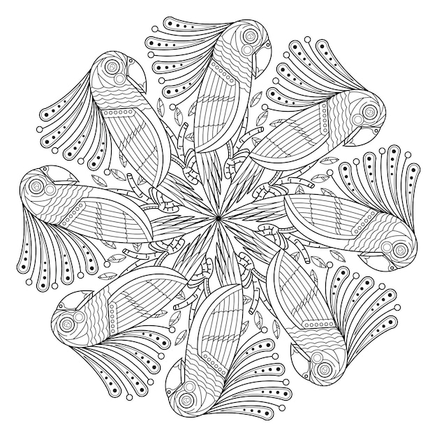 Premium Vector  Bird mandala