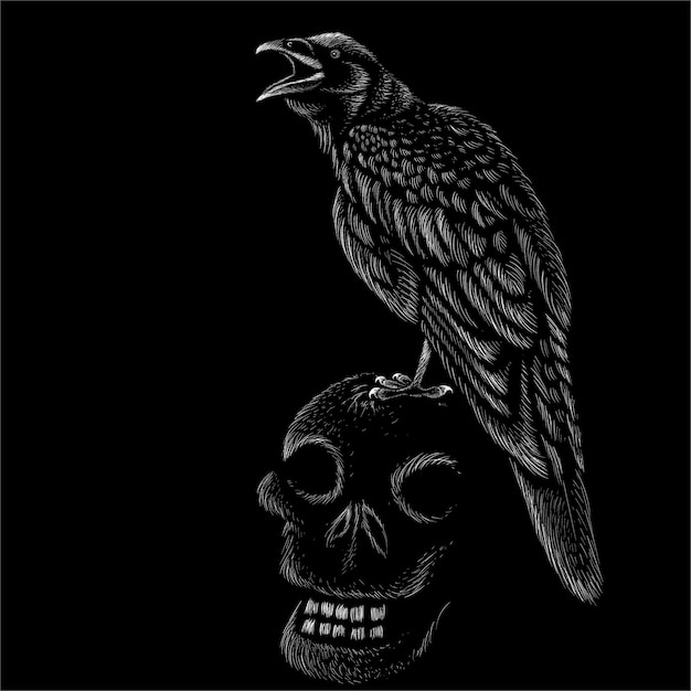 Premium Vector | Bird and skull illustration