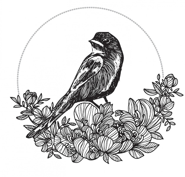 Premium Vector Bird Tattoo