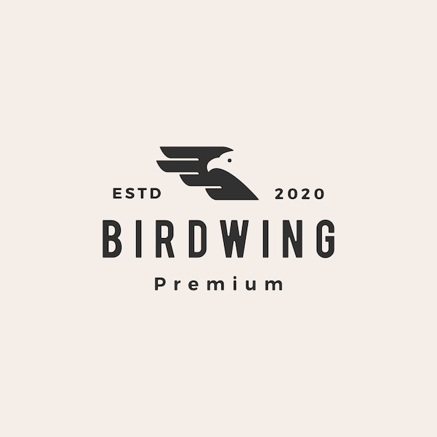 Download Vector Letter Wings Logo Design With Black Bird Fly Wing Icon PSD - Free PSD Mockup Templates