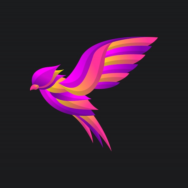 Premium Vector | Bird wing logo with colorful gradient style, elegant ...