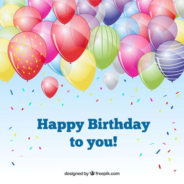 Birhtday balloons background to celebrate | Free Vector