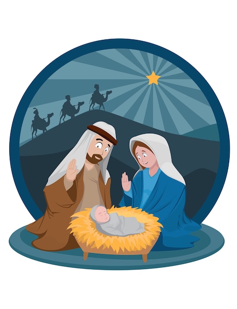 Premium Vector | Birth of baby god in december