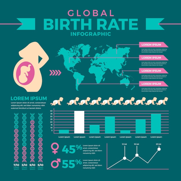 free-vector-birth-rate-infographic-concept