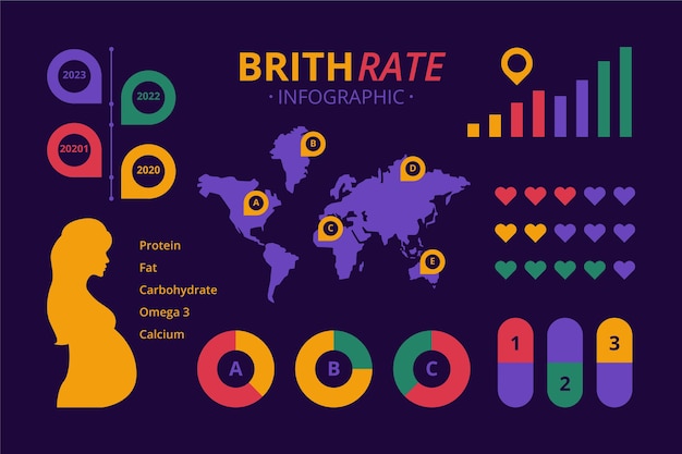 free-vector-birth-rate-infographic-with-charts