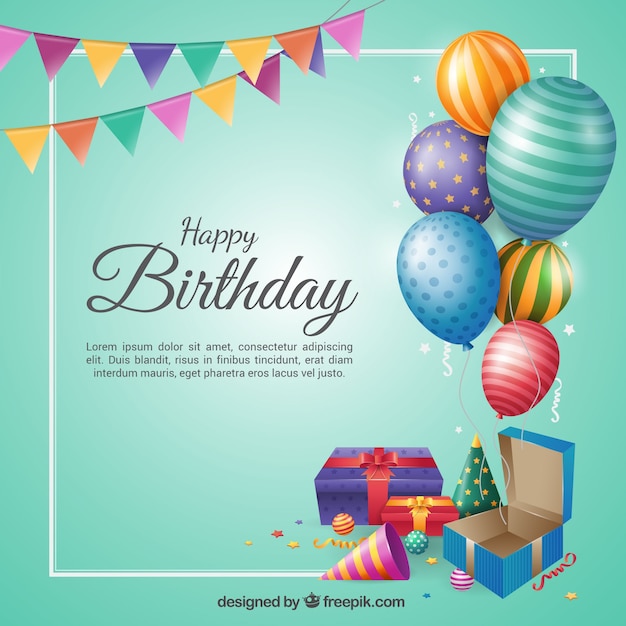 Download Birthday background in flat design | Free Vector