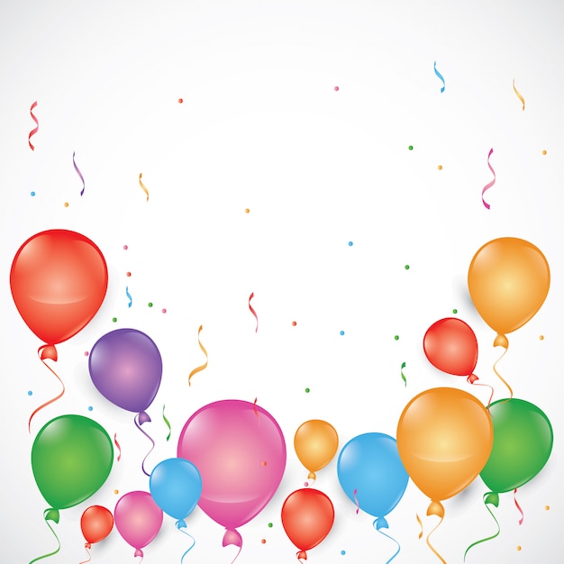Premium Vector | Birthday background with balloons