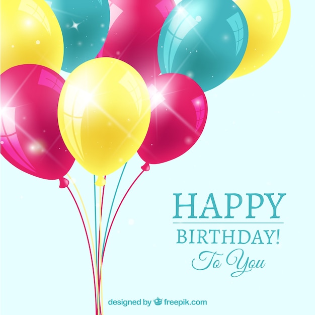 Free Vector | Birthday background with colorful balloons