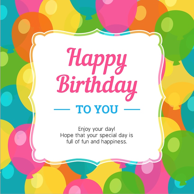Premium Vector | Birthday balloon background template