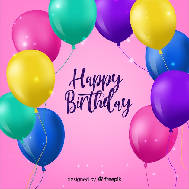 Download Birthday balloons background | Free Vector