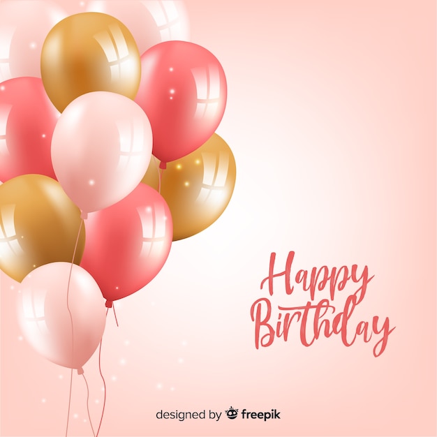 Download Free Vector | Birthday balloons background