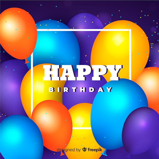 Download Birthday balloons background | Free Vector