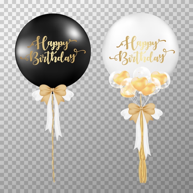 Download Premium Vector | Birthday balloons on transparent background.