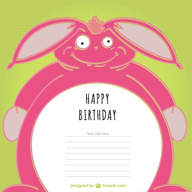 Free Vector | Birthday bunny card design