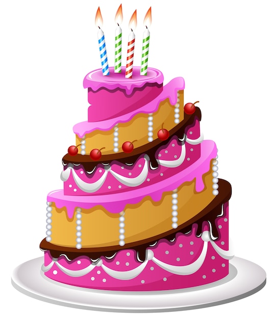 Download Birthday cake cartoon Vector | Premium Download