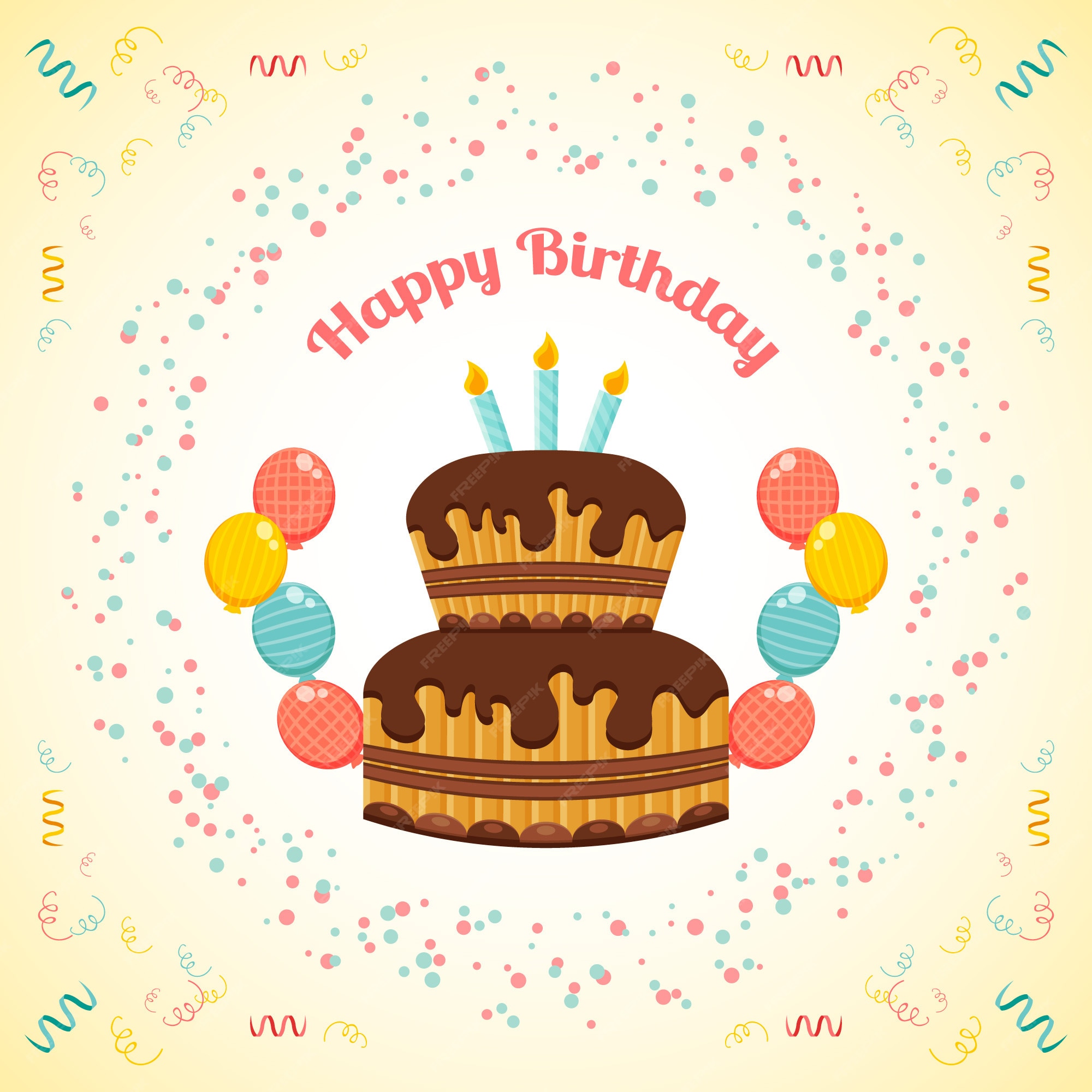 Premium Vector | Birthday cake decoration background